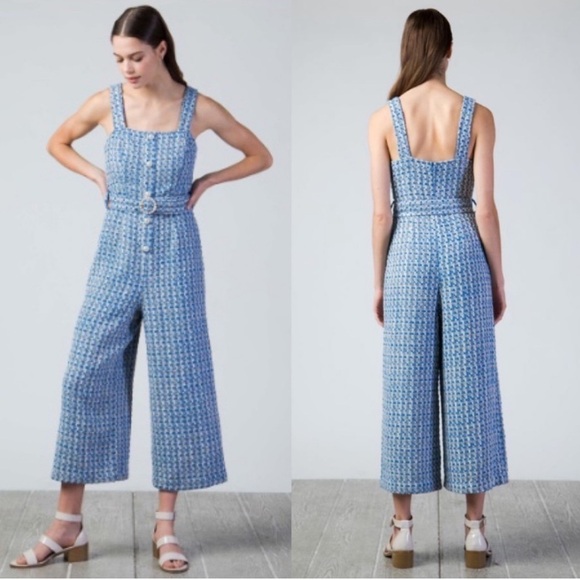 Jealous Tomato Paulette Tweed Cropped Jumpsuit L - Picture 1 of 9